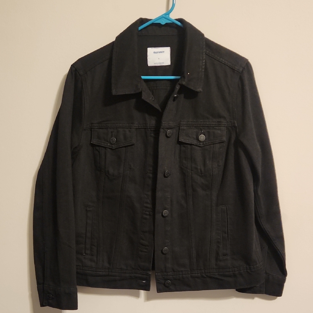 Old Navy Classic Black Denim Jean Jacket